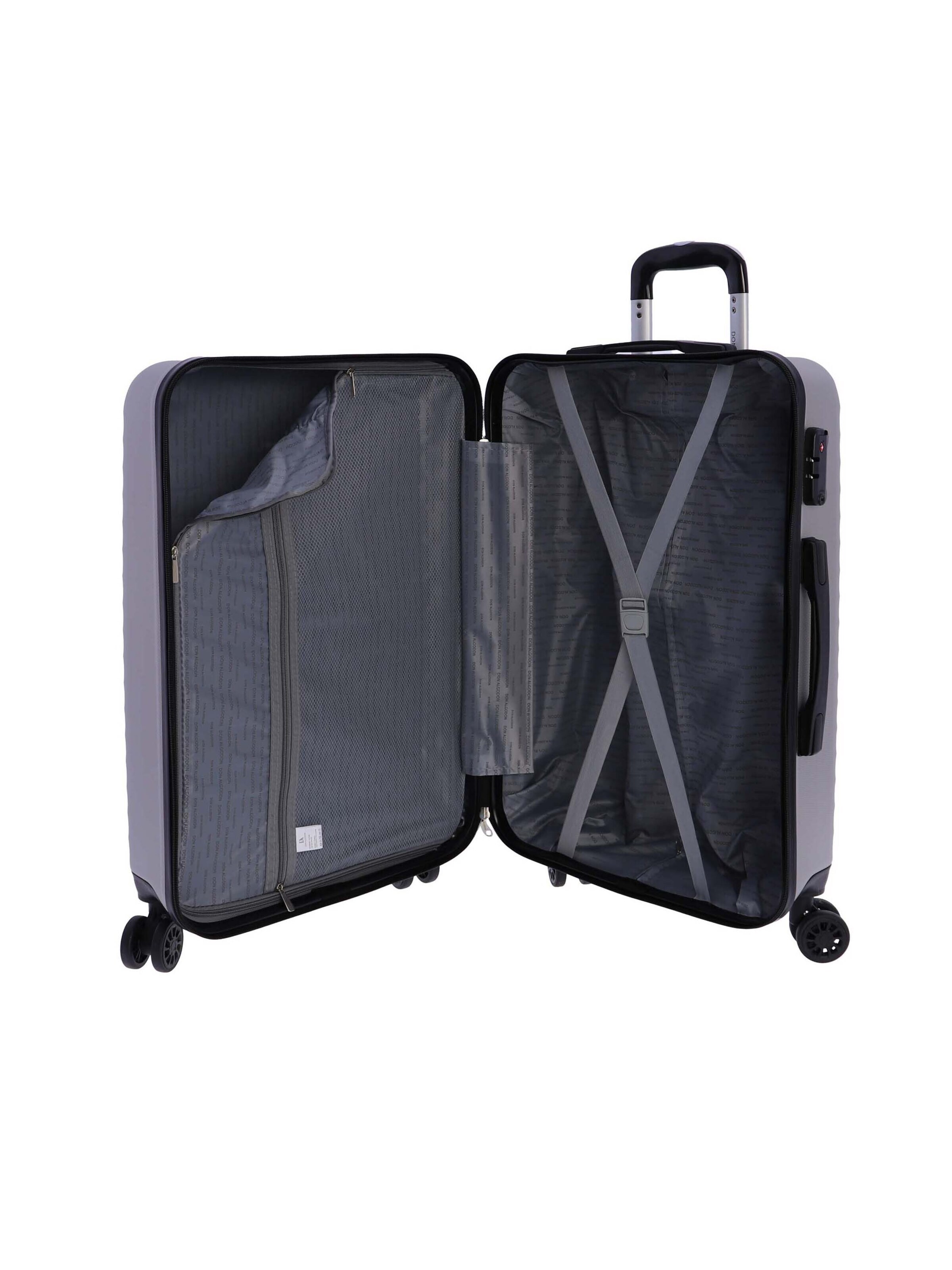 Don Algodon - Carrito 'DON ALGODON Maleta Mediana 23 kg | Maleta de Viaje Rígida con 4 Ruedas Dobles 360º, Candado TSA y Asa Telescópica | Equipaje Resistente al Agua para Viajes en Avión' en plata