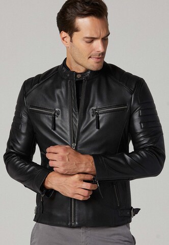 Derimod Lederjacke in Schwarz: Vorderseite