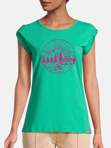 salzhaut Shirt 'BIIKE - CAMPER' in Grün