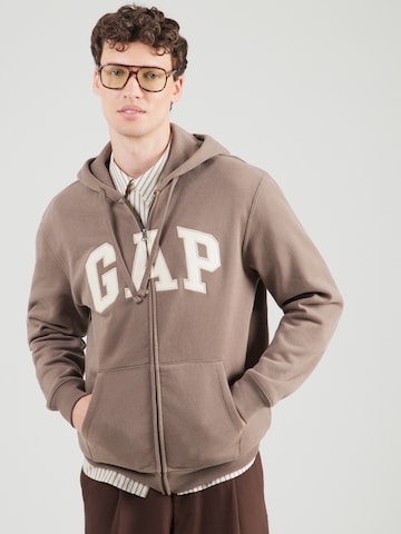 GAP Bluza rozpinana w kolorze brązowy: przód