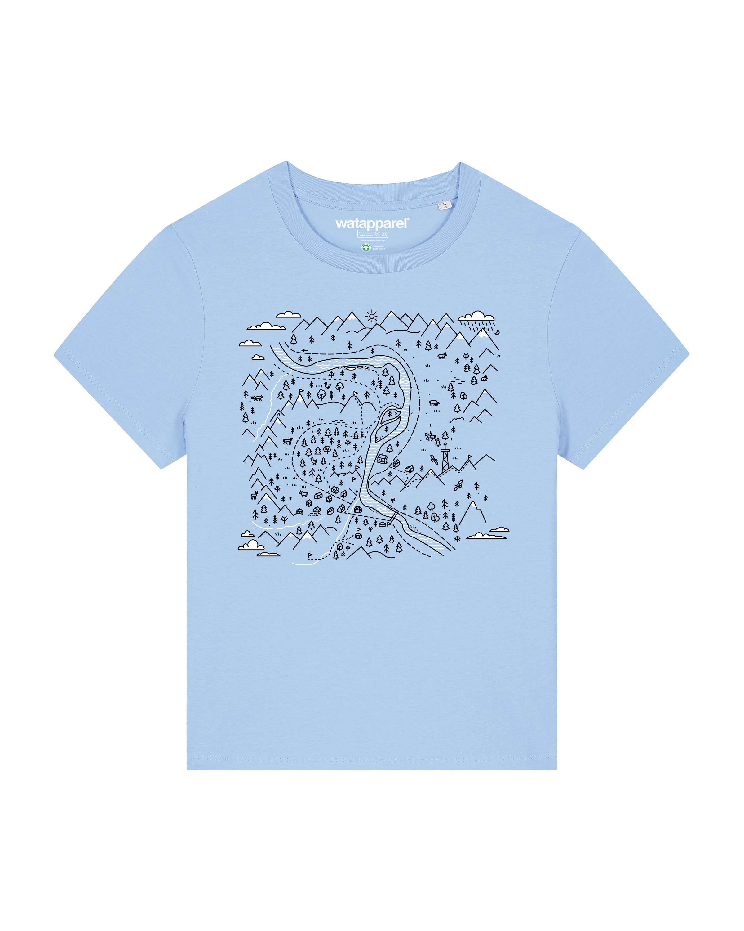 Watapparel Shirt 'Landschaft' in Blauw: voorkant