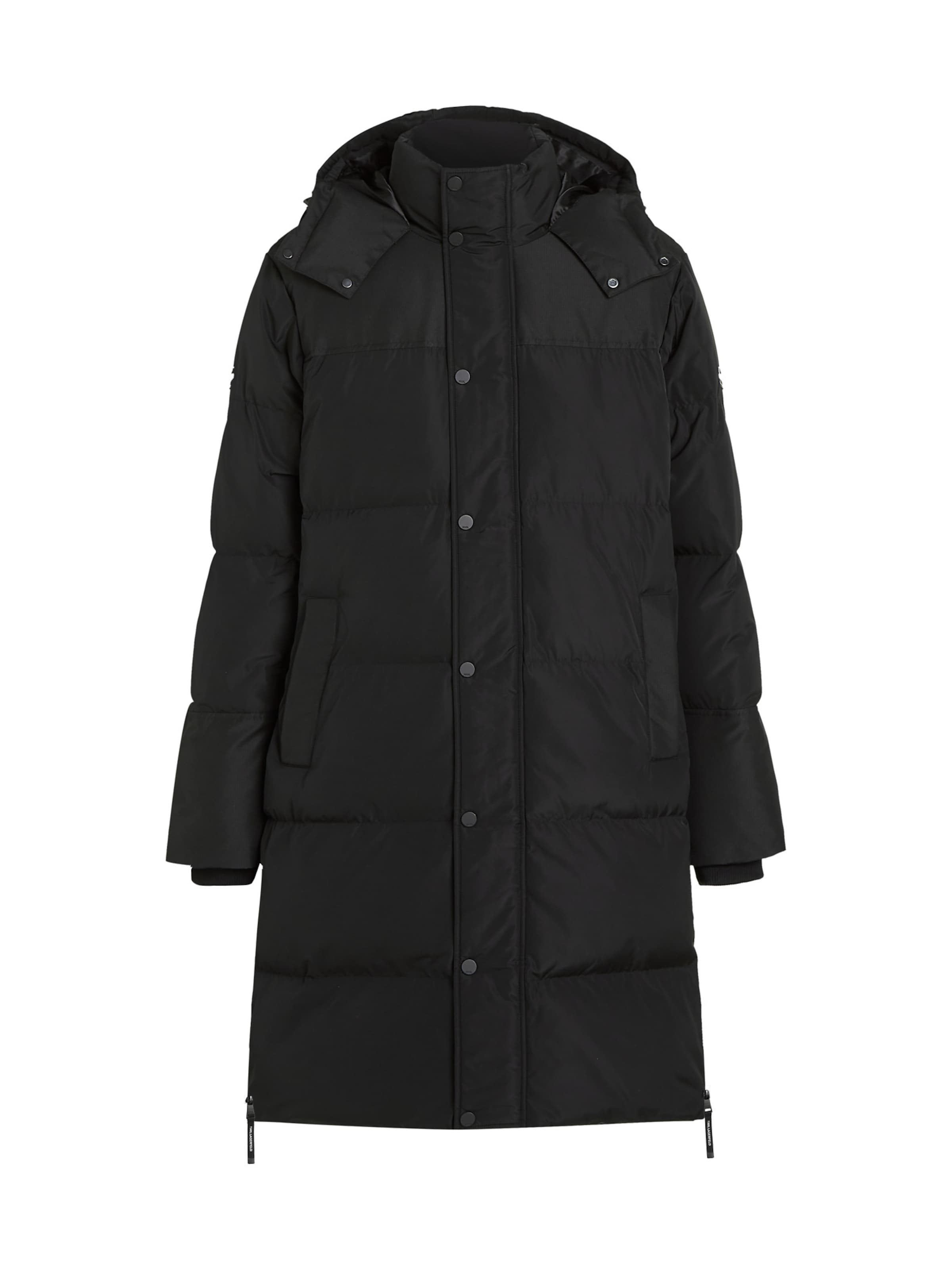 Karl Lagerfeld Χειμερινό παλτό σε μαύρο: μπροστά