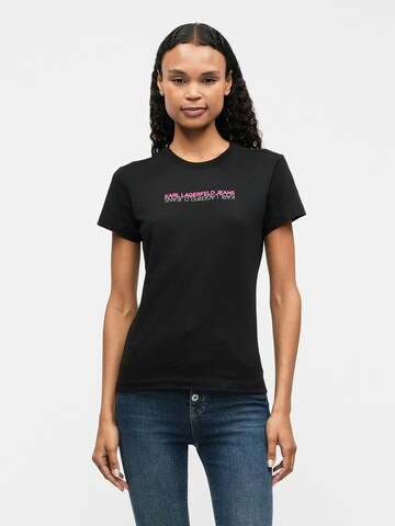 KARL LAGERFELD JEANS Тениска в черно: отпред