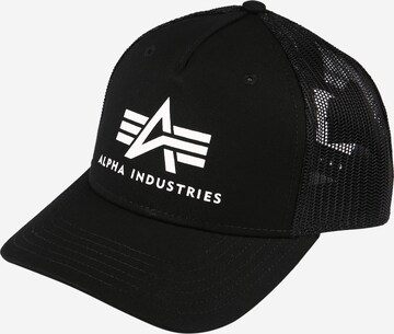 Cappello da baseball di ALPHA INDUSTRIES in nero: frontale