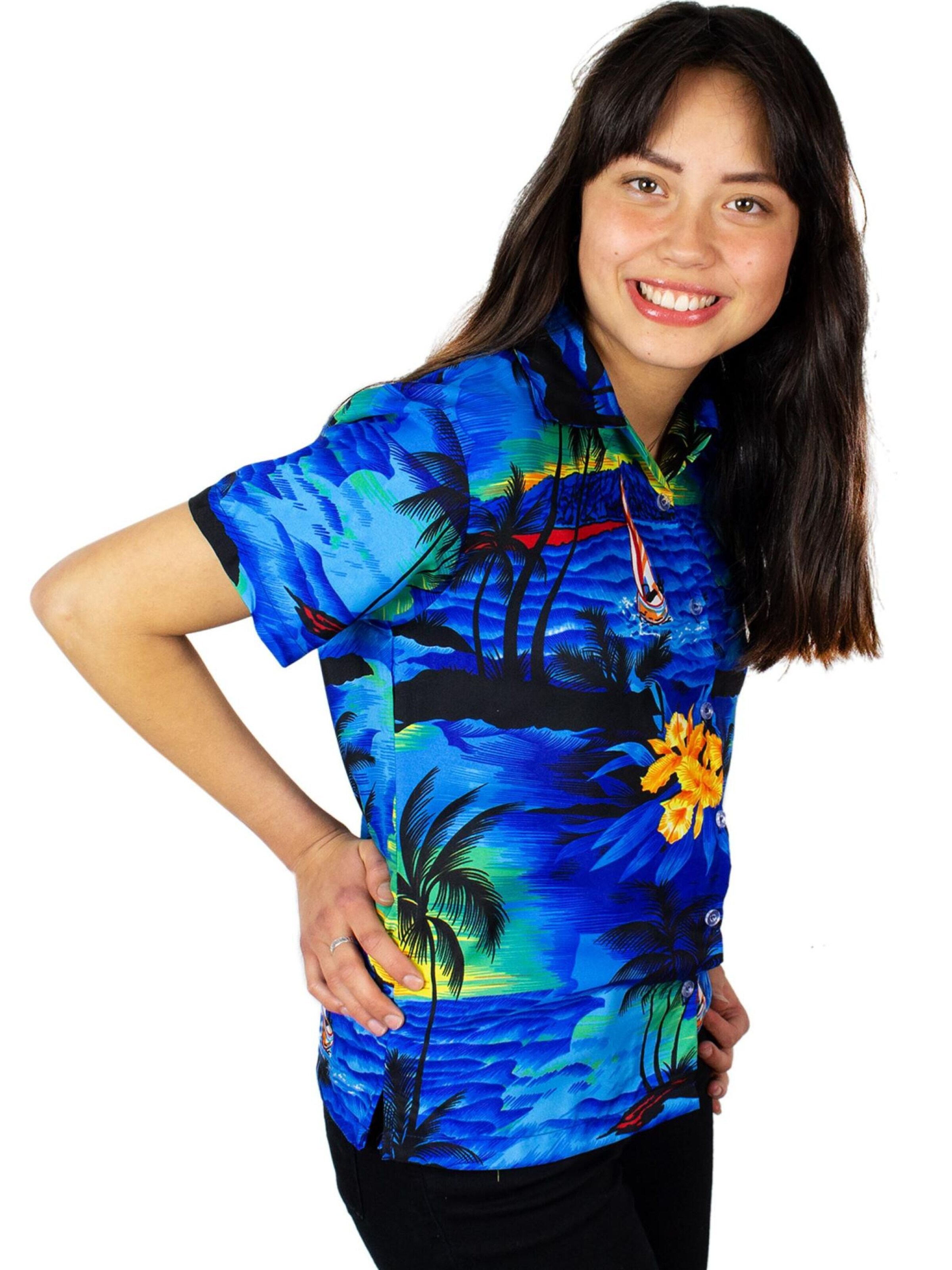 Camicia da donna 'Surf' di King Kameha in blu