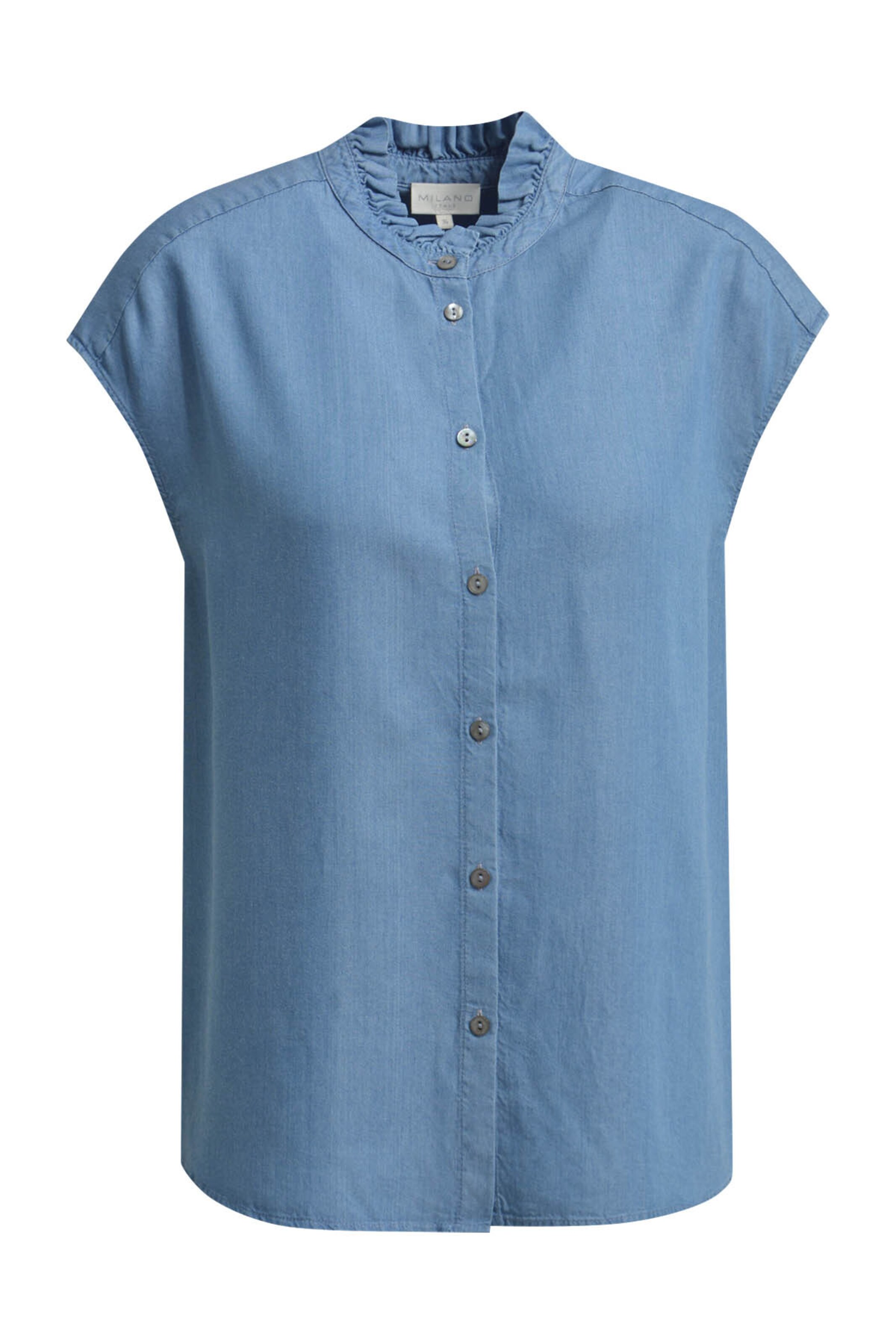 Milano Italy Blouse in Blue: front