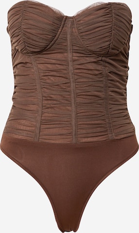 Shirtbody Misspap en marron : devant