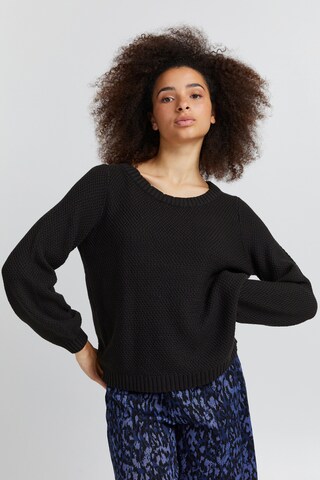 ICHI Sweater 'Noelle' in Black: front