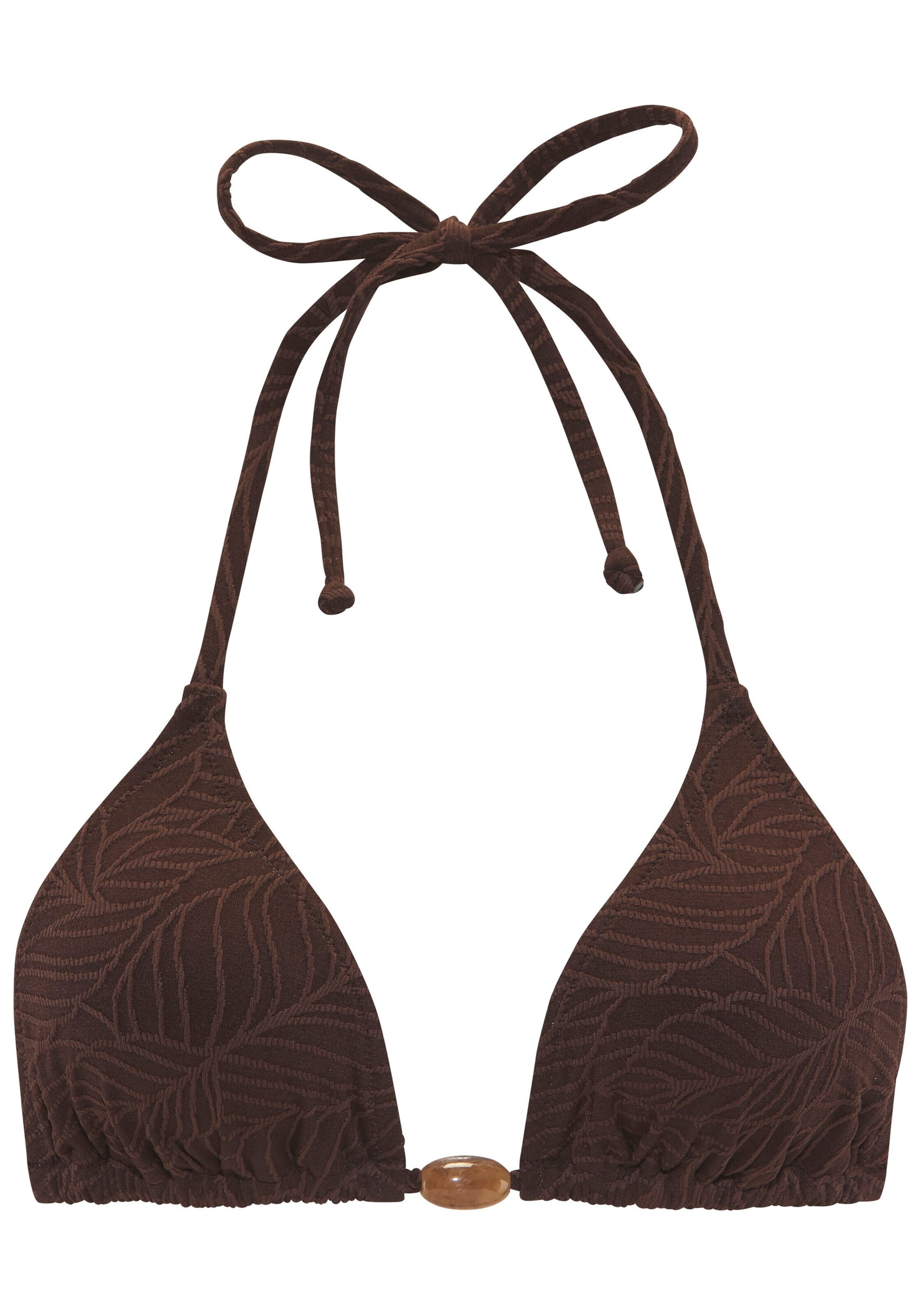 LASCANA - Top de bikini en marrón: frente