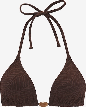 LASCANA - Top de bikini en marrón: frente