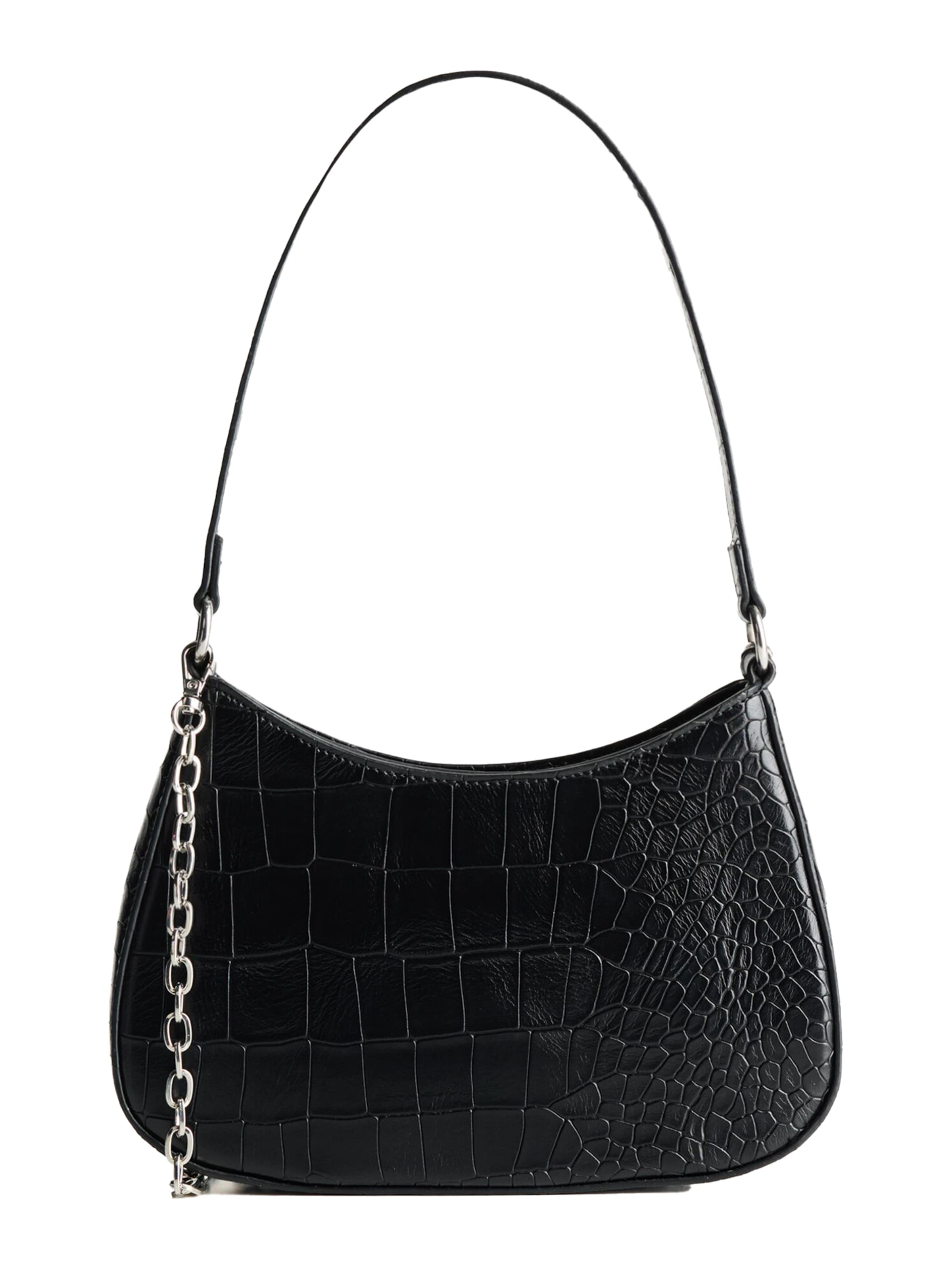 Borsa a spalla di Bershka in nero: frontale