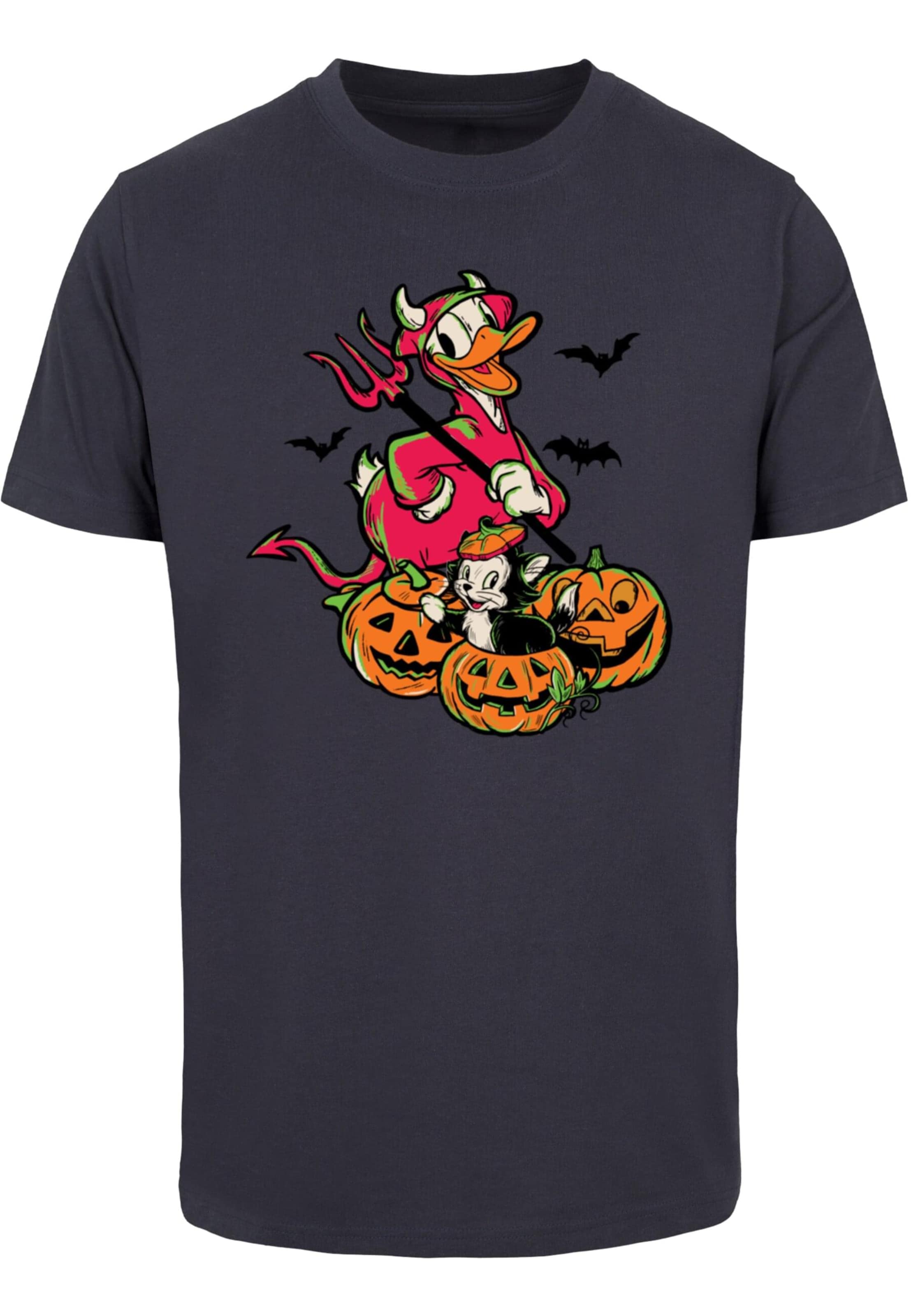 ABSOLUTE CULT T-Shirt 'Donald Duck - Halloween Devil' in Blau: Vorderseite
