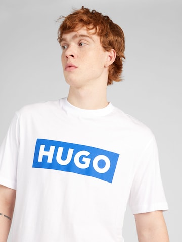 HUGO Blue Тениска 'Nico' в бяло