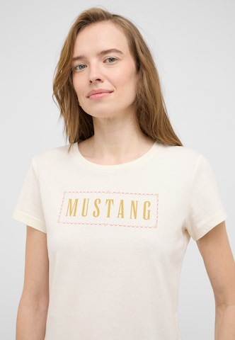 MUSTANG T-Shirt 'Style Loa' in Beige