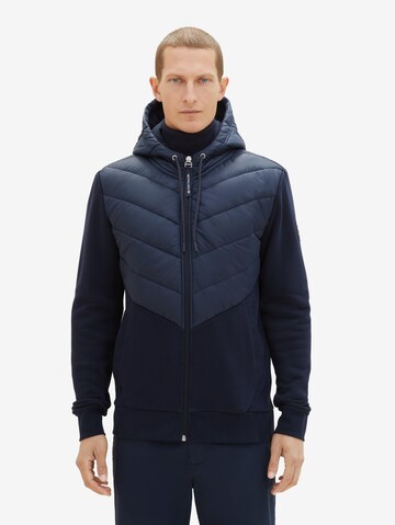 TOM TAILOR Sweatvest in Blauw: voorkant