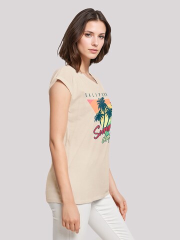 F4NT4STIC Shirt 'California Palmen Retro' in Beige