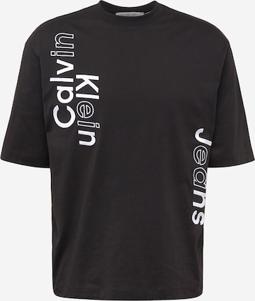 Tricou de la Calvin Klein Jeans pe negru: față