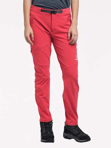 Haglöfs Slim fit Outdoor Pants 'Lizard' in Pink: front