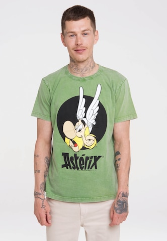 LOGOSHIRT Shirt 'Asterix der Gallier – Asterix' in Groen: voorkant
