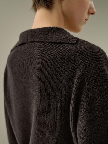 Lilysilk Pullover 'Gerippter Kaschmir Polo Pullover'‌ in Braun