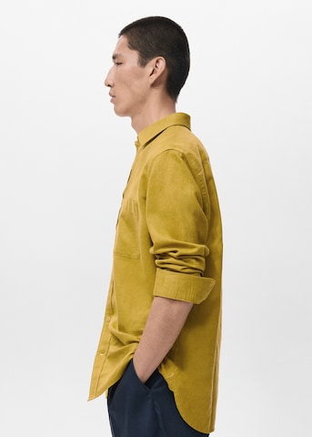 MANGO MAN Regular fit Button Up Shirt 'Avispa-H' in Yellow