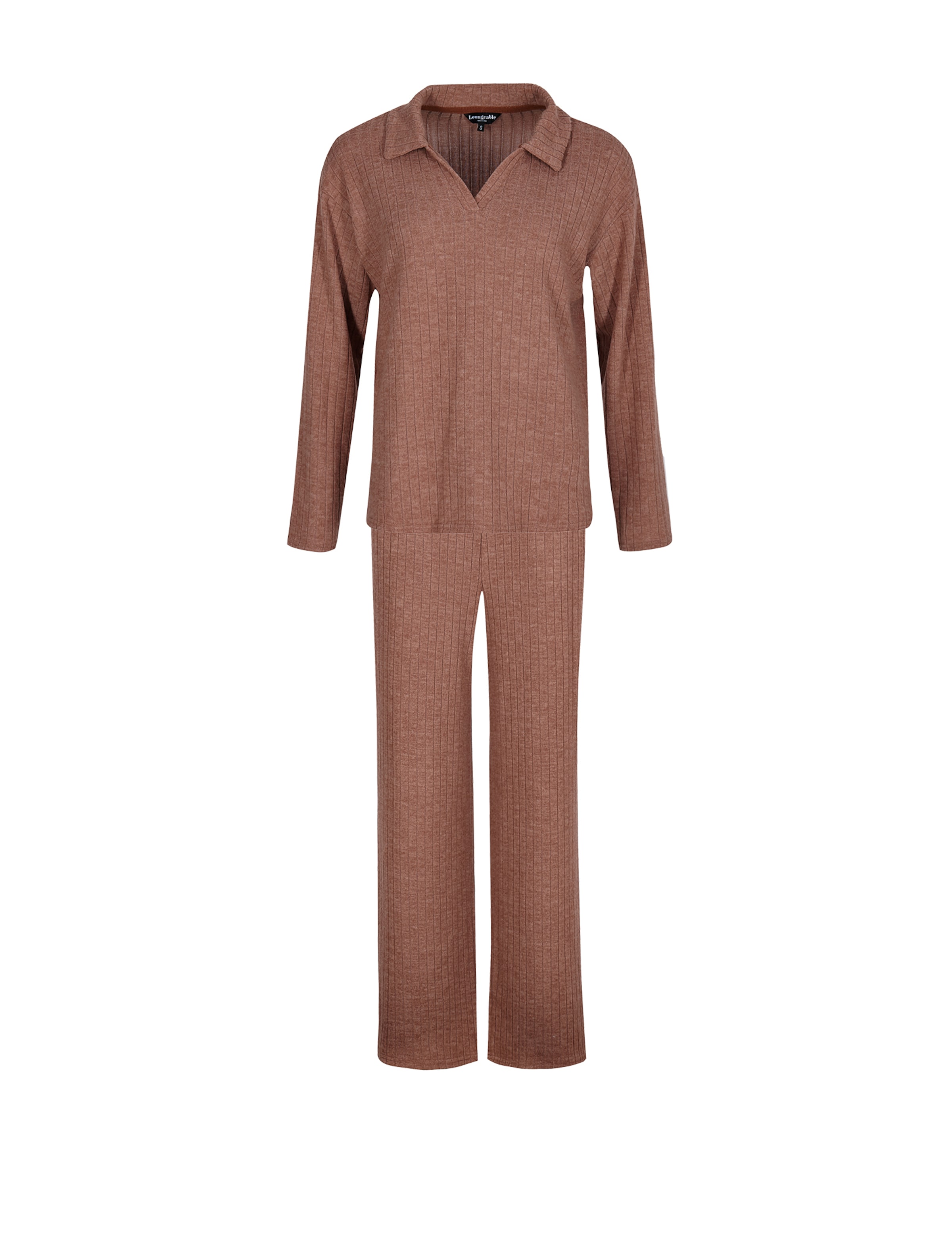 Loungeable Hausanzug in Braun: Vorderseite