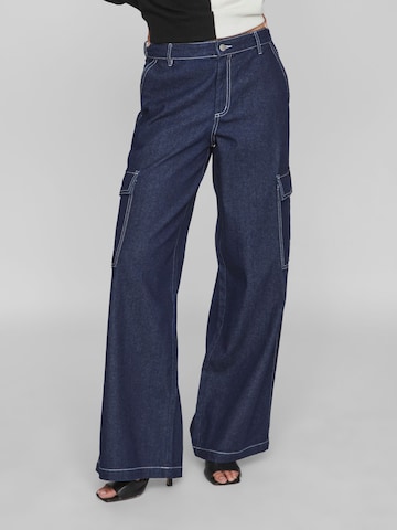 Wide Leg Jeans cargo 'KURILA' VILA en bleu : devant