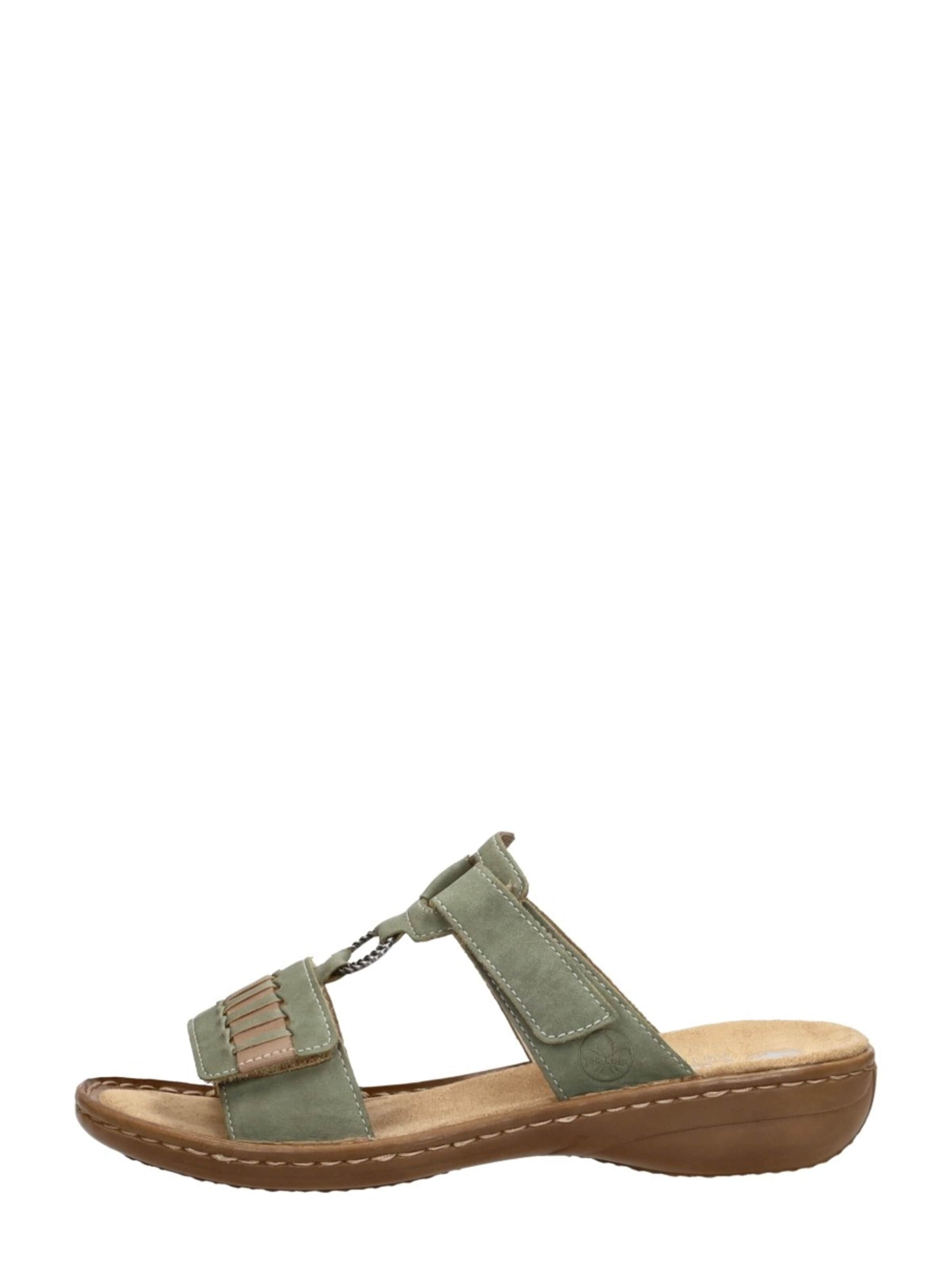 Rieker Mules 'Open Teen' in Green: front