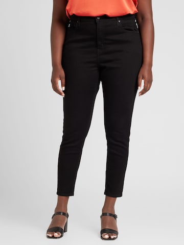Skinny Jeans '721' di Levi's® Plus in nero: frontale