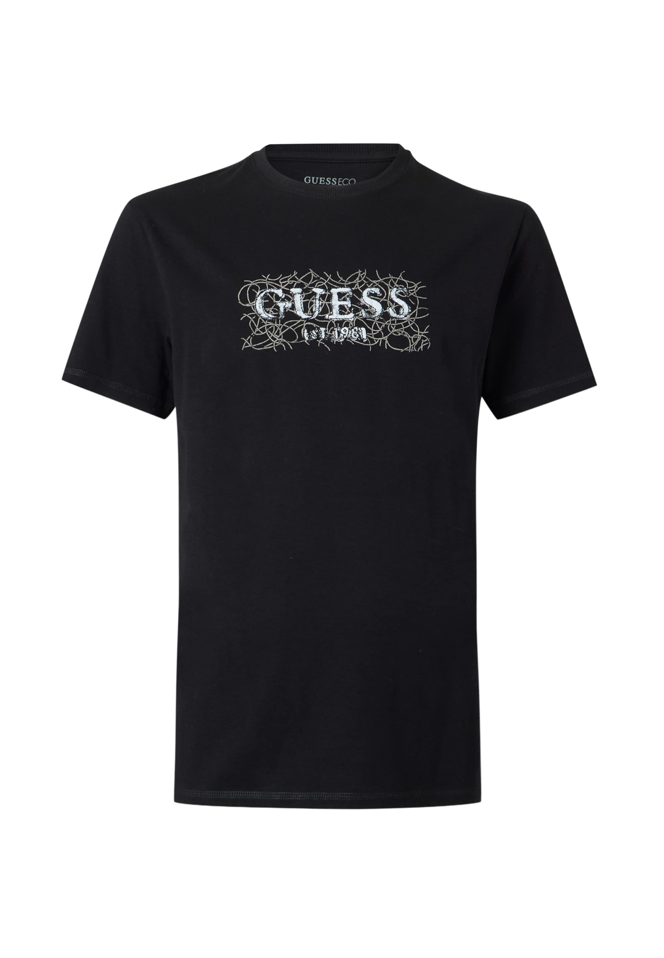 GUESS Футболка в Черный: спереди