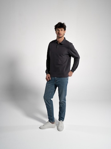 GORG Shirt 'Herren Langarm Poloshirt aus 100% Bio-Baumwolle' in Grijs