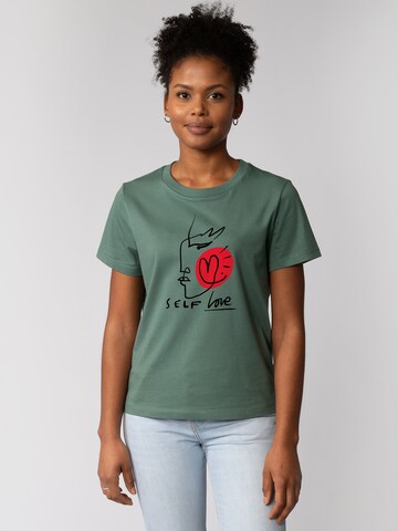 Watapparel Shirt 'Self Love' in Groen: voorkant