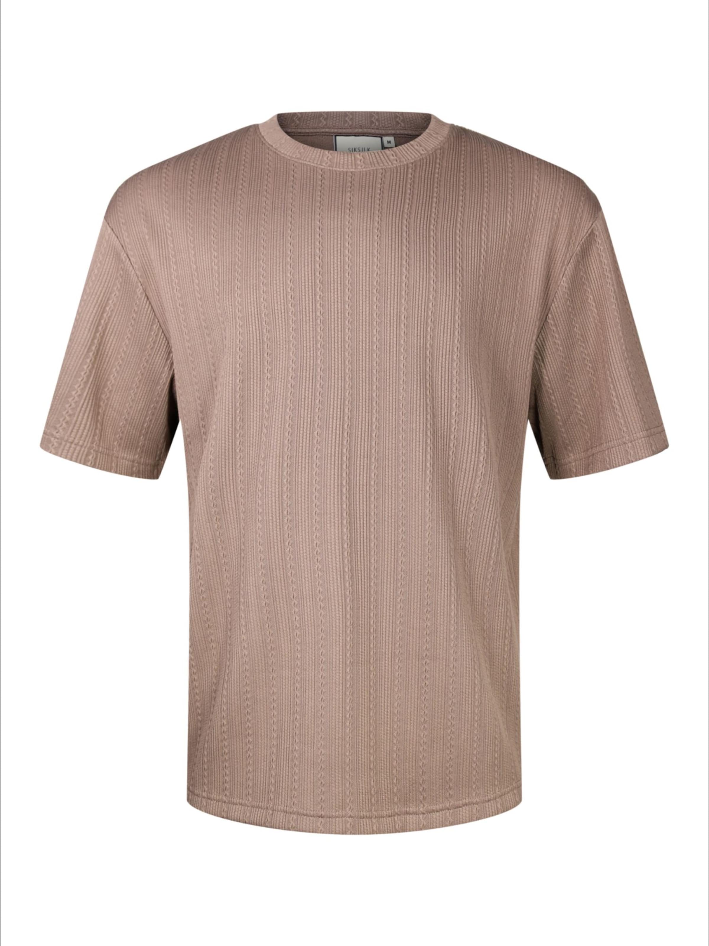 T-Shirt SikSilk en marron : devant