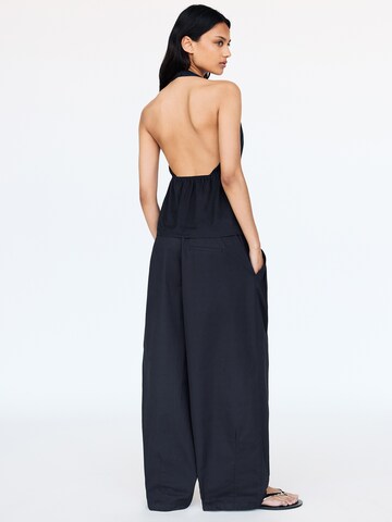 Pull&Bear Wide Leg Hose in Blau