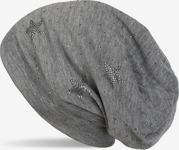 styleBREAKER Mütze 'Beanie mit Strass Sterne' in Grau: Vorderseite
