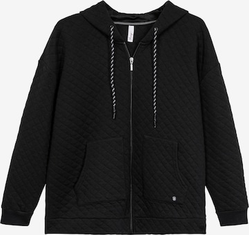 SHEEGO Zip-Up Hoodie in Black: front