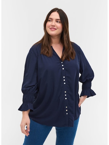 Zizzi Blouse 'XRIN' in Blue: front