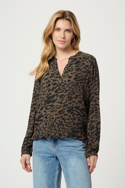 Kaffe Blus 'KADitte' i XS i brun / svart, Produktvy
