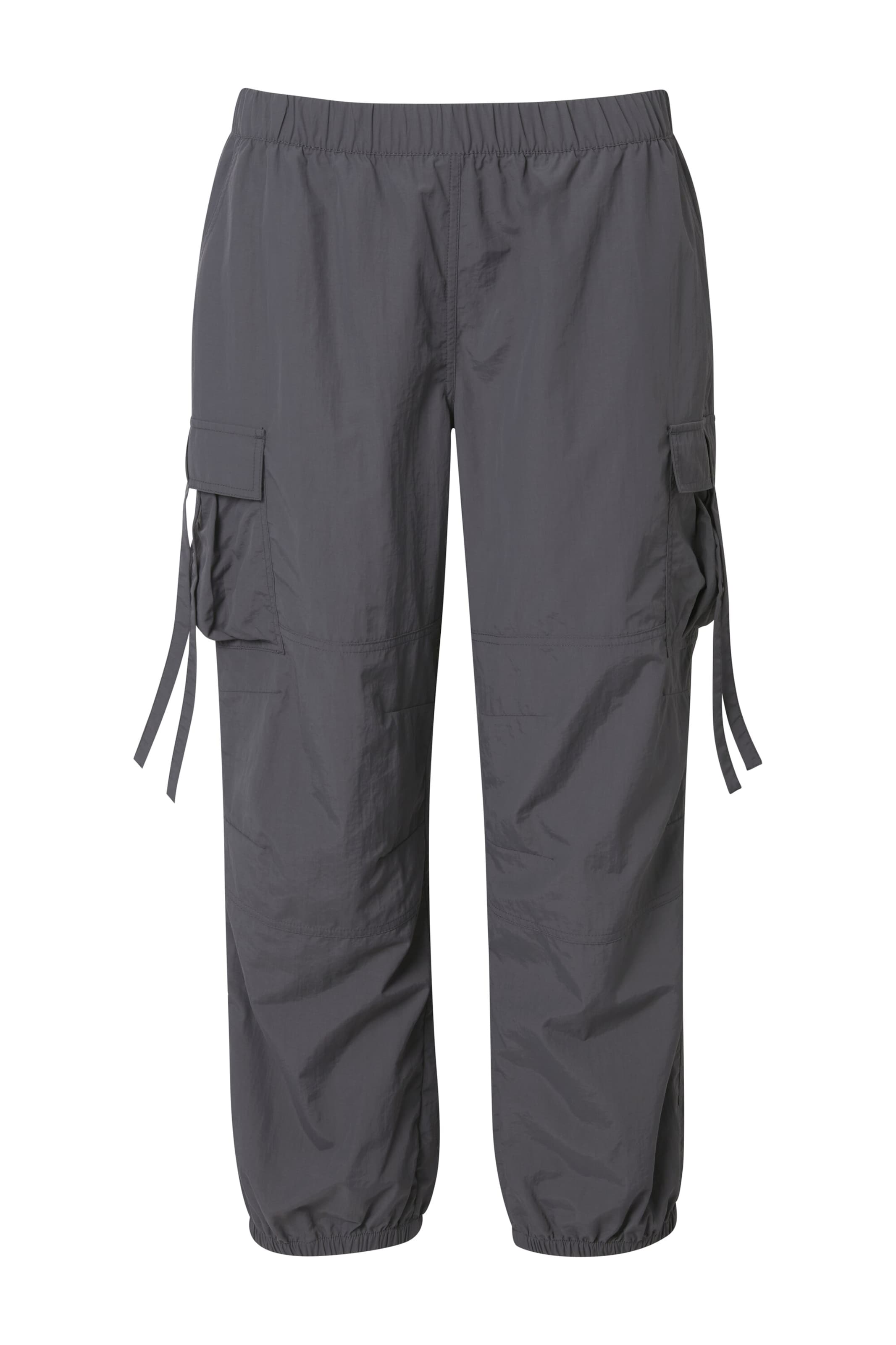 Ulla Popken Tapered Cargobroek in Grijs: voorkant