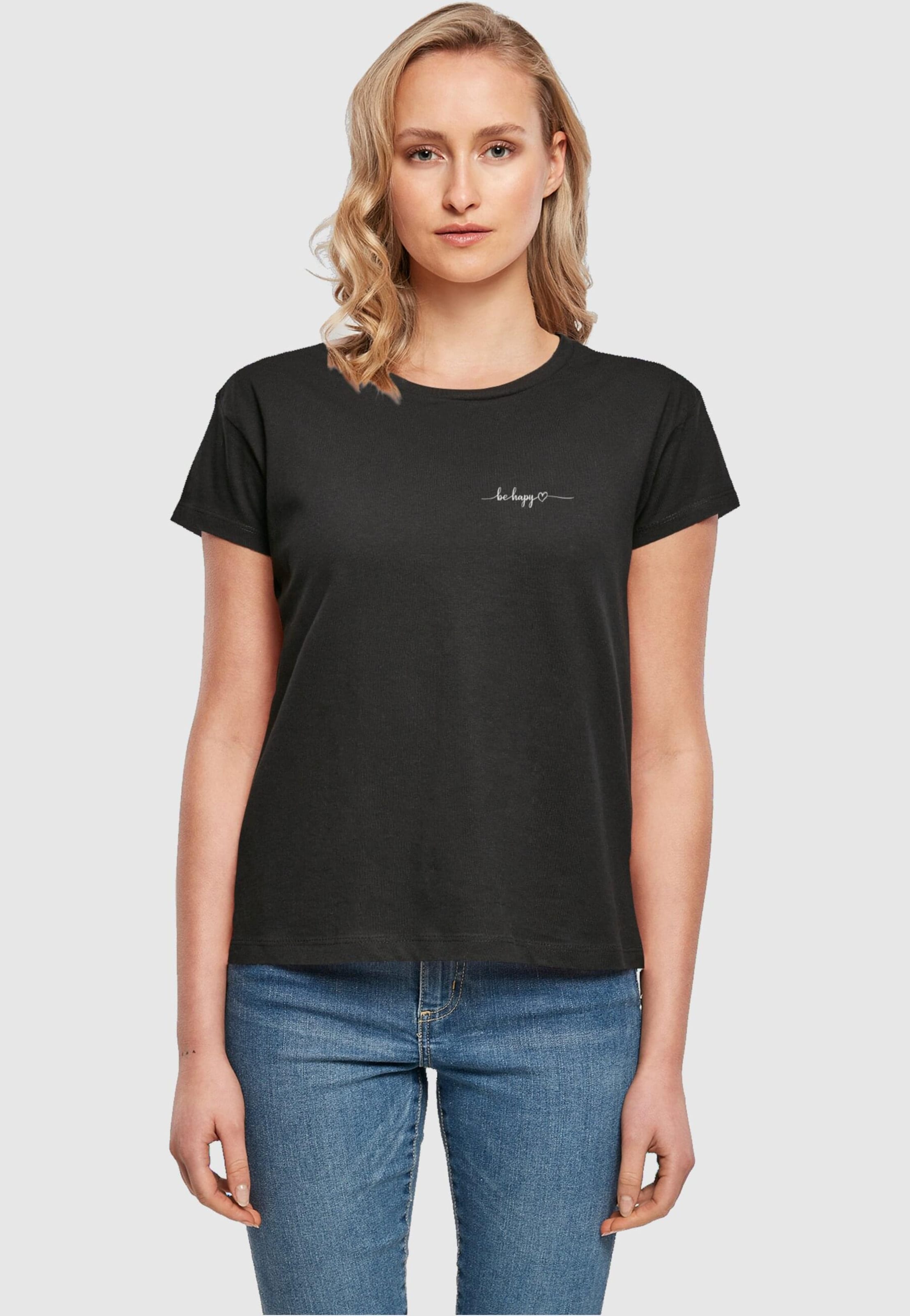 Merchcode Shirt Be Happy in Black ABOUT YOU
