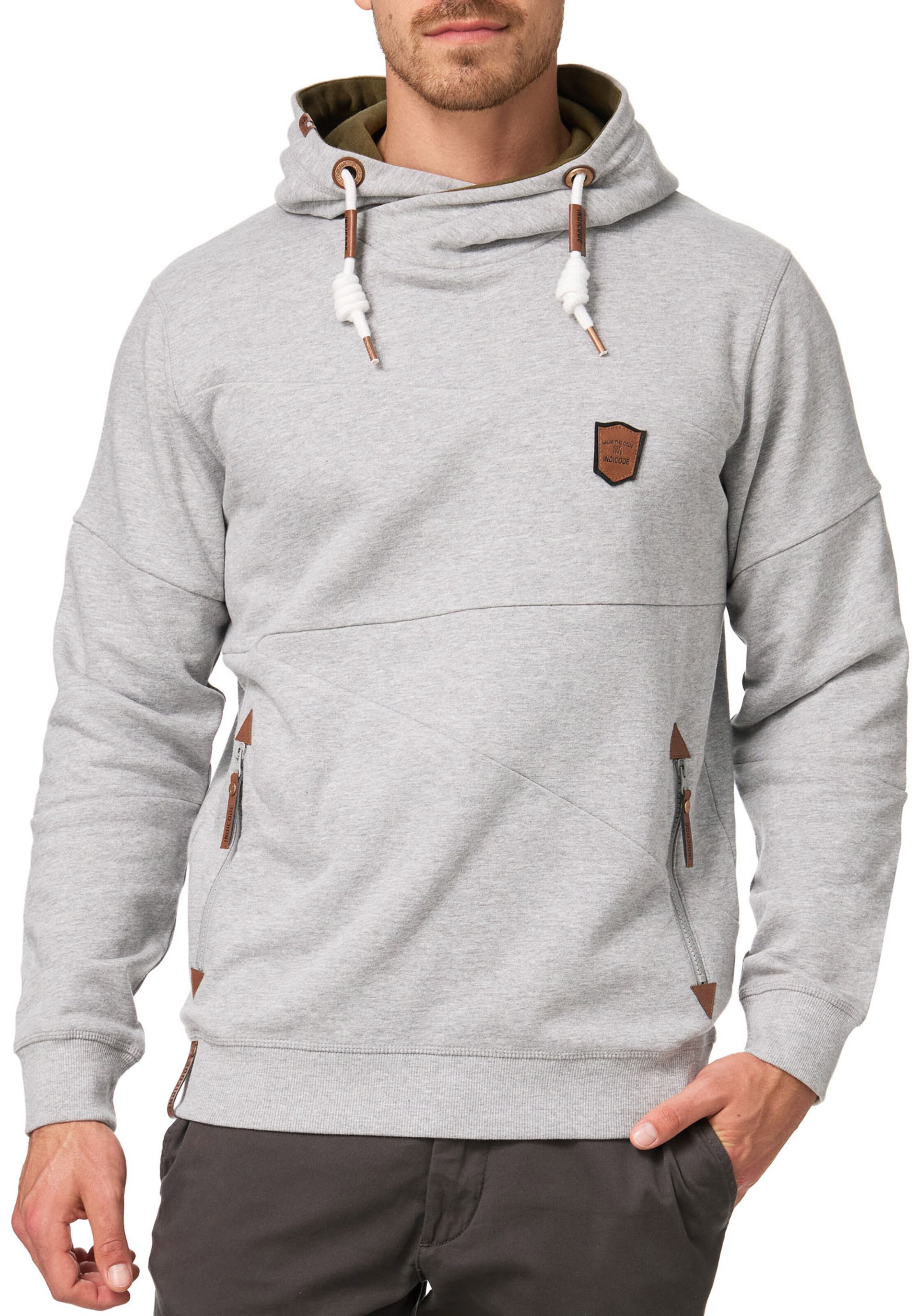 INDICODE JEANS Sweatshirt in Grau: Vorderseite