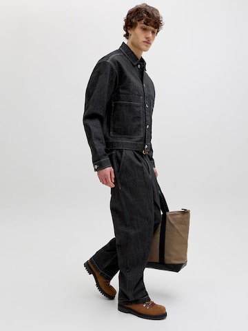 JACK & JONES Zvonové kalhoty Džíny se sklady v pase 'JJITed JJLLoyd' – modrá