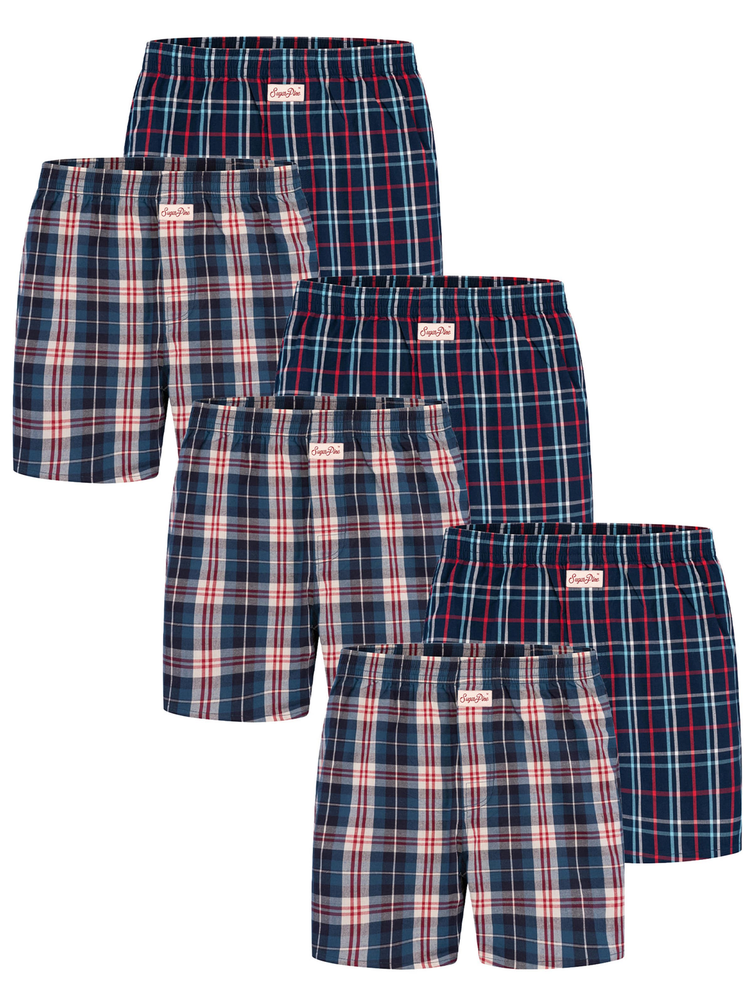 Sugar Pine Boxers ' Mix Karos ' en L en bleu foncé / mélange de couleurs, Vue avec produit