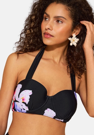 love & roses Bikini zgornji del | majnica / staro roza / črna / naravno bela barva, Prikaz izdelka