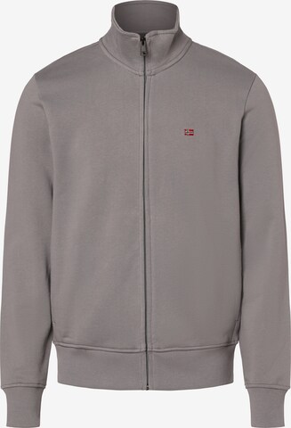 NAPAPIJRI Zip-Up Hoodie in Grey: front