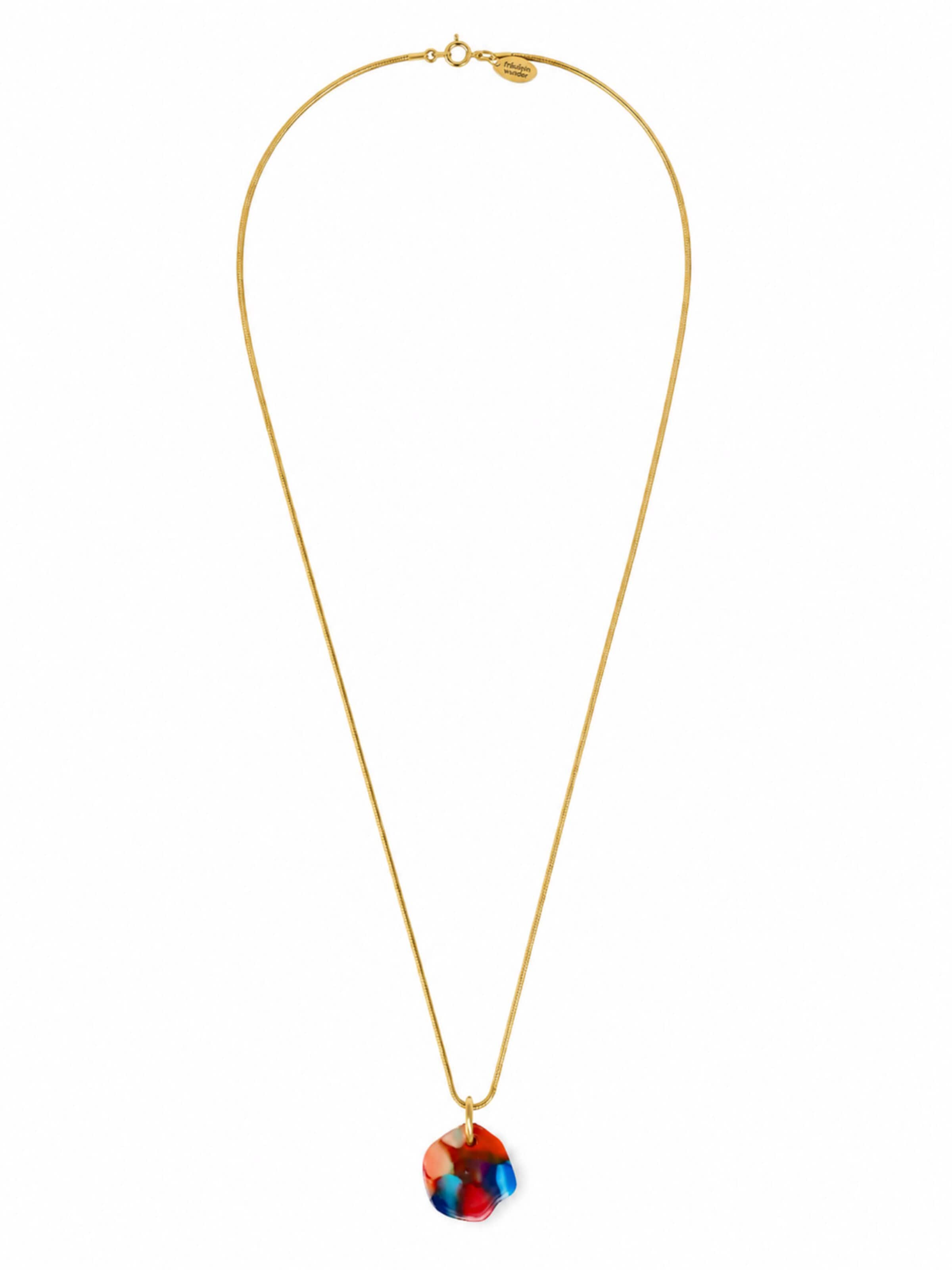 Fräulein Wunder Kette 'Acetat Alice Gold'‌‌‌‌‌‌‌ in Rot: Vorderseite