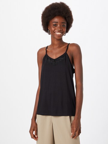 Cream Top 'Trulla' in Black: front