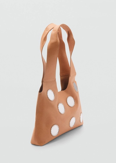 MANGO Shoulder Bag 'Min Spark' in Brown / White, Item view