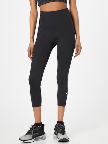 NIKE Skinny Sporthose 'One' in Schwarz: predná strana