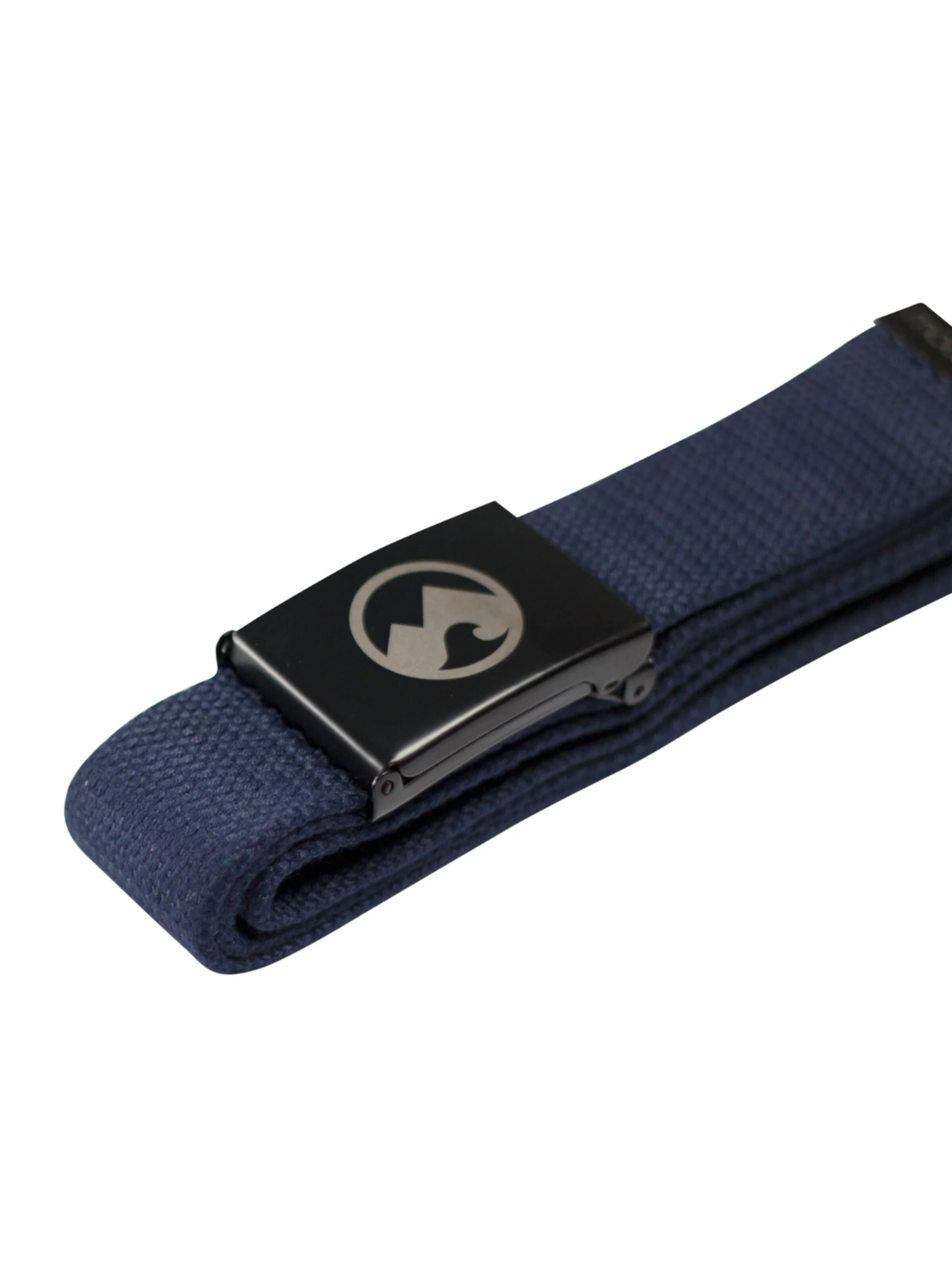 Mowmow Sportriem 'MowMow Belt - Canvas - Aluminum Buckle - 125 cm - Men - Women - Black' in Blauw